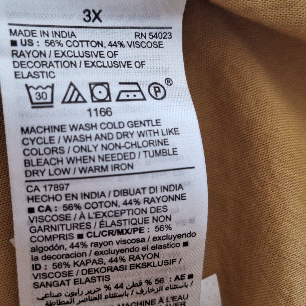 OLD Navy Tan Cotton  viscose  Women's Blouse size 3X‎ - Picture 6 of 8